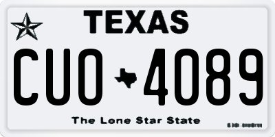 TX license plate CUO4089