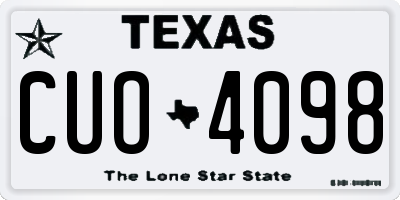 TX license plate CUO4098