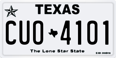 TX license plate CUO4101