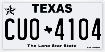 TX license plate CUO4104