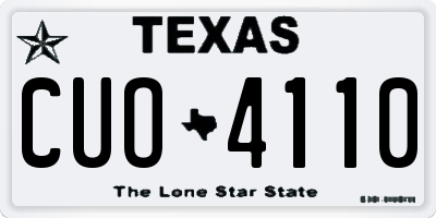 TX license plate CUO4110