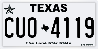 TX license plate CUO4119
