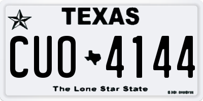 TX license plate CUO4144