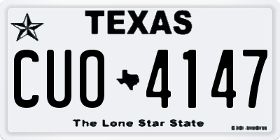 TX license plate CUO4147