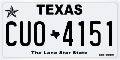 TX license plate CUO4151