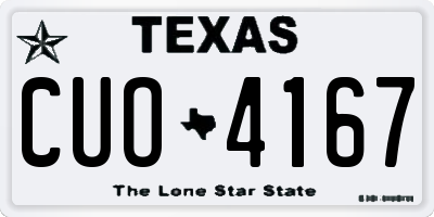 TX license plate CUO4167
