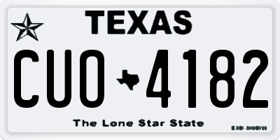 TX license plate CUO4182