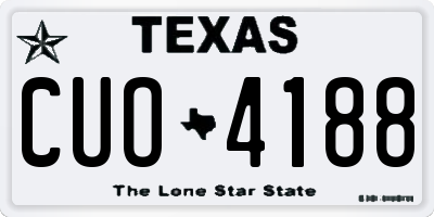 TX license plate CUO4188