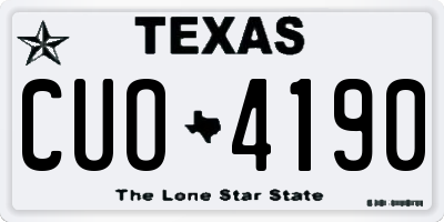 TX license plate CUO4190