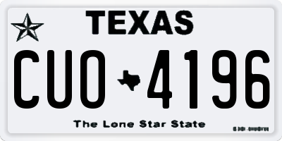 TX license plate CUO4196