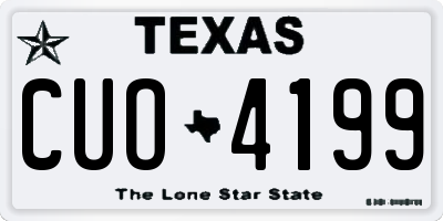 TX license plate CUO4199