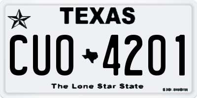 TX license plate CUO4201