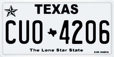 TX license plate CUO4206