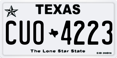 TX license plate CUO4223