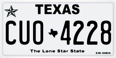 TX license plate CUO4228