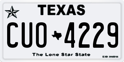 TX license plate CUO4229