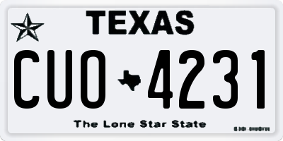 TX license plate CUO4231