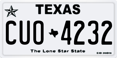 TX license plate CUO4232