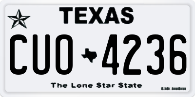 TX license plate CUO4236