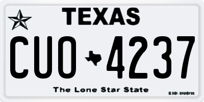 TX license plate CUO4237