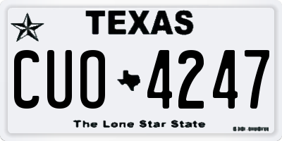TX license plate CUO4247