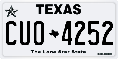 TX license plate CUO4252