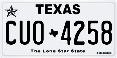 TX license plate CUO4258