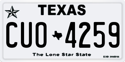 TX license plate CUO4259