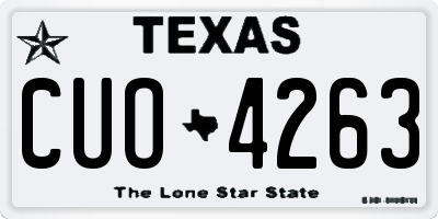 TX license plate CUO4263