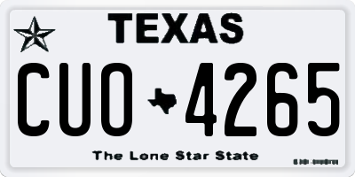 TX license plate CUO4265