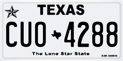 TX license plate CUO4288