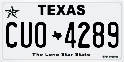 TX license plate CUO4289