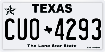 TX license plate CUO4293