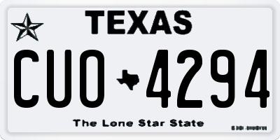 TX license plate CUO4294