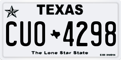 TX license plate CUO4298