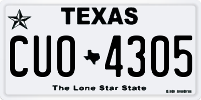 TX license plate CUO4305