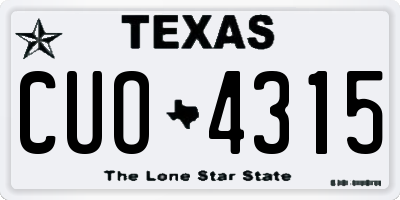 TX license plate CUO4315