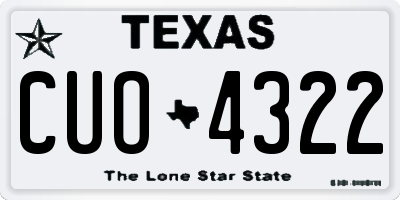 TX license plate CUO4322