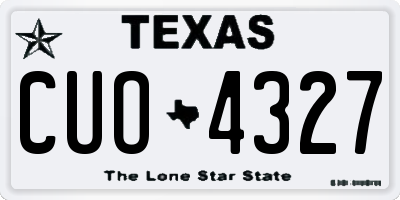 TX license plate CUO4327