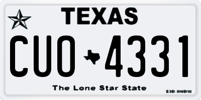 TX license plate CUO4331