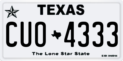 TX license plate CUO4333