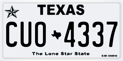 TX license plate CUO4337