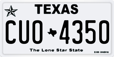TX license plate CUO4350