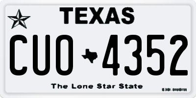 TX license plate CUO4352