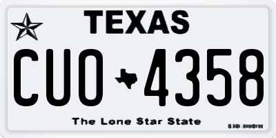 TX license plate CUO4358