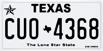 TX license plate CUO4368
