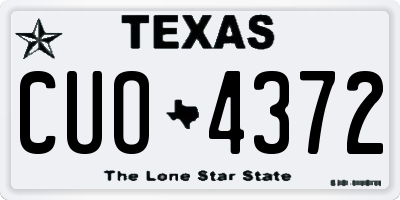 TX license plate CUO4372