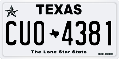 TX license plate CUO4381