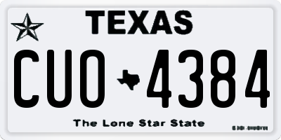 TX license plate CUO4384