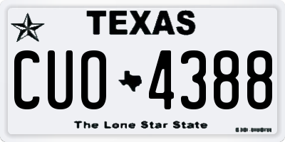 TX license plate CUO4388